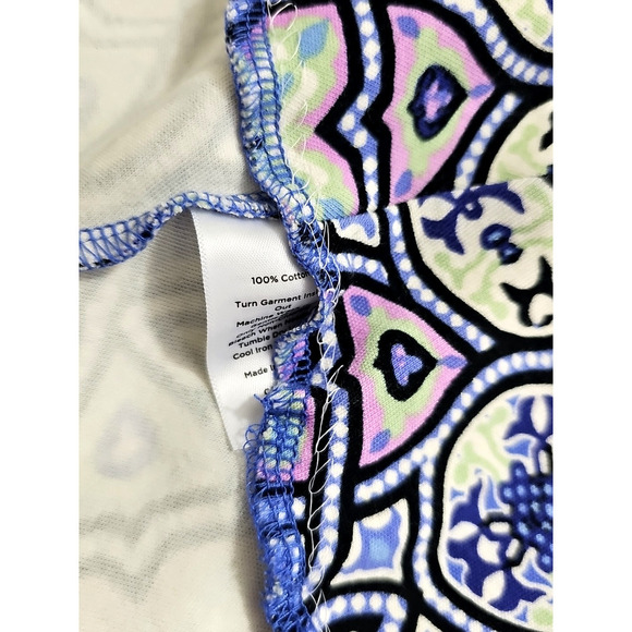 Talbots ~Woman Size M Petite~ Blue Multi Cotton Sleeveless Dress w/Pockets. - Picture 5 of 12